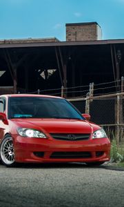 Preview wallpaper honda civic, honda, car, red