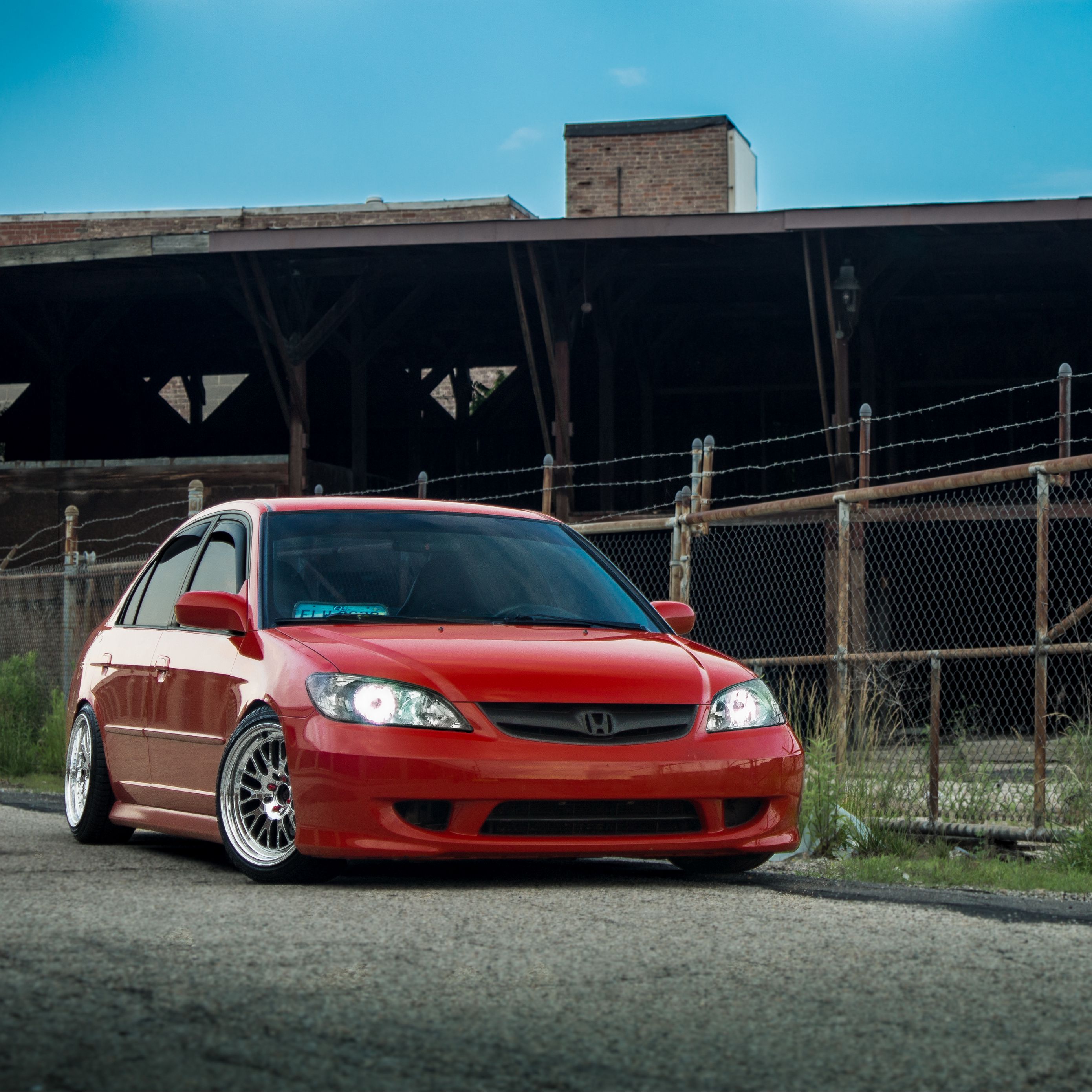 Download wallpaper 2780x2780 honda civic, honda, car, red ipad air ...