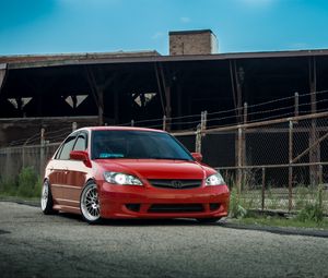 Preview wallpaper honda civic, honda, car, red