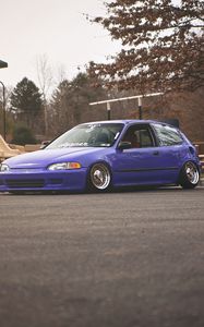 Preview wallpaper honda civic, purple, side view