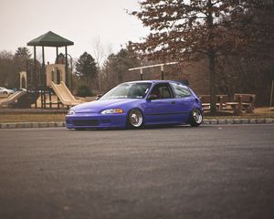 Preview wallpaper honda civic, purple, side view