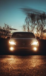 Preview wallpaper honda civic si, honda, car, headlights, glow