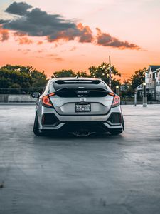 Preview wallpaper honda civic sport, honda, car, rear view, headlights