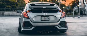 Preview wallpaper honda civic sport, honda, car, rear view, headlights