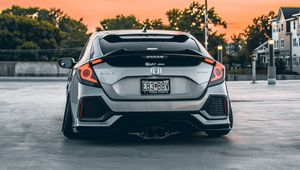 Preview wallpaper honda civic sport, honda, car, rear view, headlights