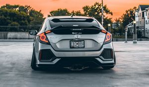 Preview wallpaper honda civic sport, honda, car, rear view, headlights