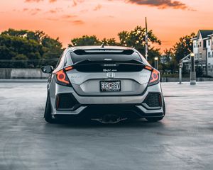 Preview wallpaper honda civic sport, honda, car, rear view, headlights