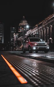 Preview wallpaper honda cr-v, honda, car, white, night, street