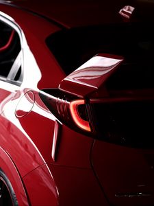 Preview wallpaper honda fk2, honda, car, red, dark, backlight