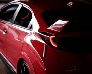 Preview wallpaper honda fk2, honda, car, red, dark, backlight