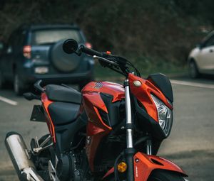 Preview wallpaper honda, motorcycle, bike, red, black