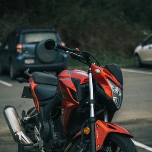 Preview wallpaper honda, motorcycle, bike, red, black