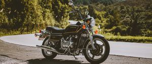 Preview wallpaper honda, motorcycle, bike, black, side view
