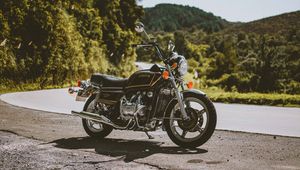 Preview wallpaper honda, motorcycle, bike, black, side view