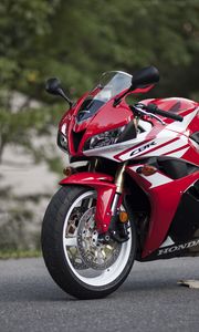 Preview wallpaper honda, motorcycle, bike, red, asphalt