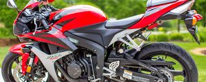 Preview wallpaper honda, motorcycle, red, side view