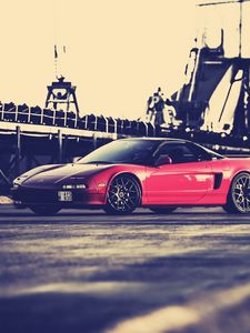 Preview wallpaper honda nsx, red, side view