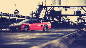 Preview wallpaper honda nsx, red, side view