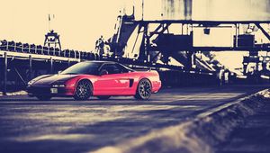 Preview wallpaper honda nsx, red, side view