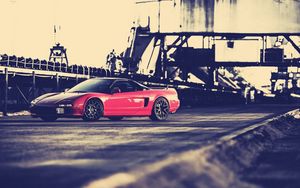 Preview wallpaper honda nsx, red, side view