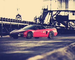 Preview wallpaper honda nsx, red, side view