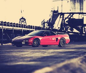 Preview wallpaper honda nsx, red, side view