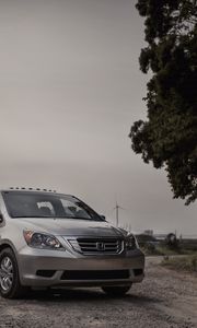 Preview wallpaper honda odyssey, honda, minivan, gray, metallic, family car