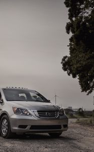 Preview wallpaper honda odyssey, honda, minivan, gray, metallic, family car