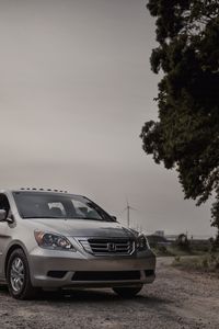 Preview wallpaper honda odyssey, honda, minivan, gray, metallic, family car