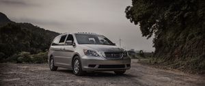 Preview wallpaper honda odyssey, honda, minivan, gray, metallic, family car