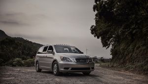 Preview wallpaper honda odyssey, honda, minivan, gray, metallic, family car