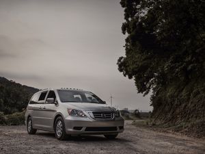 Preview wallpaper honda odyssey, honda, minivan, gray, metallic, family car