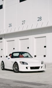 Preview wallpaper honda s2000, honda, car, white, parking