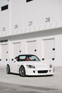 Preview wallpaper honda s2000, honda, car, white, parking