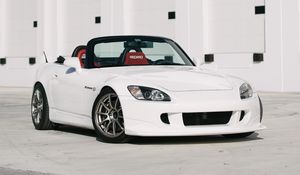 Preview wallpaper honda s2000, honda, car, white, parking