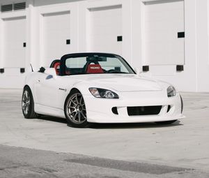 Preview wallpaper honda s2000, honda, car, white, parking