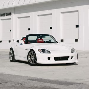 Preview wallpaper honda s2000, honda, car, white, parking