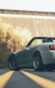 Preview wallpaper honda s2000, honda, car, gray, road