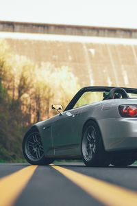 Preview wallpaper honda s2000, honda, car, gray, road