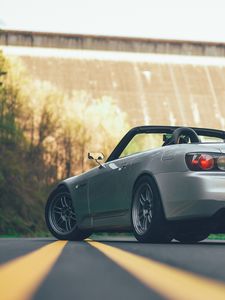 Preview wallpaper honda s2000, honda, car, gray, road