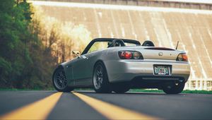 Preview wallpaper honda s2000, honda, car, gray, road