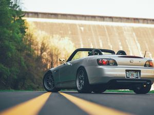 Preview wallpaper honda s2000, honda, car, gray, road