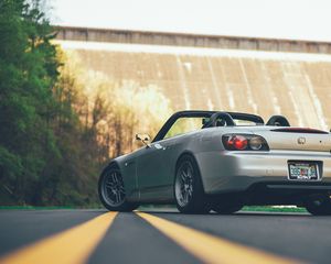 Preview wallpaper honda s2000, honda, car, gray, road