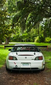 Preview wallpaper honda s2000, honda, car, white, back view