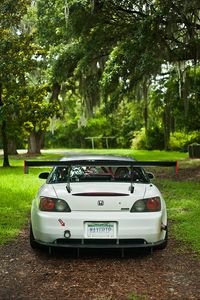 Preview wallpaper honda s2000, honda, car, white, back view