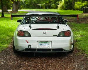 Preview wallpaper honda s2000, honda, car, white, back view