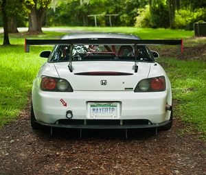 Preview wallpaper honda s2000, honda, car, white, back view