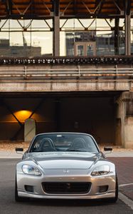 Preview wallpaper honda s2000, honda, car, silver, front view