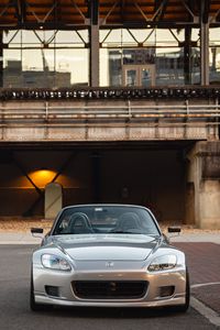 Preview wallpaper honda s2000, honda, car, silver, front view