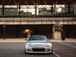 Preview wallpaper honda s2000, honda, car, silver, front view